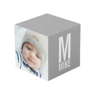 Cube Photo Photo personnalisée avec monogramme et nom