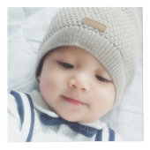 Cube Photo Photo personnalisée avec monogramme et nom (Devant)