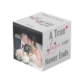 Cube Photo Photo rose de 25 ans en argent (Angle devant)