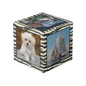 Cube Photo Photos carrées de la coutume 5 de rayures de noir (Angle arrière)