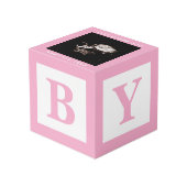 Cube Photo Pink Baby Block Sonogramme Garde de grossesse phot (Angle arrière)