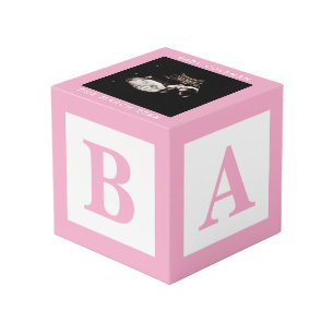 Cube Photo Pink Baby Block Sonogramme Garde de grossesse phot