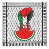 Cube Photo Poing de résistance palestinienne sur le symbole d (Devant)