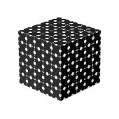 Cube Photo Pois blancs, Motif à points Polka, points, pointil (Angle arrière)