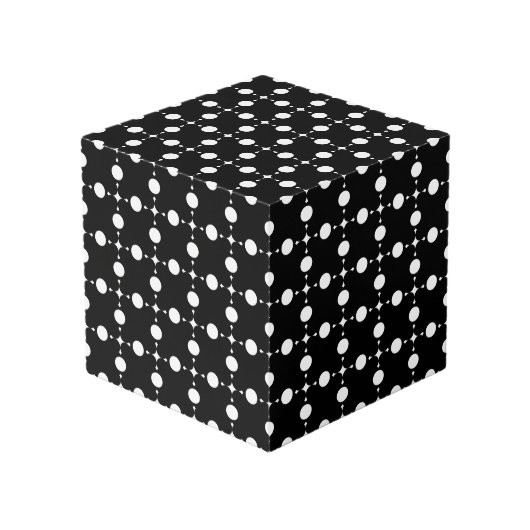 Cube Photo Pois blancs, Motif à points Polka, points, pointil (Angle devant)