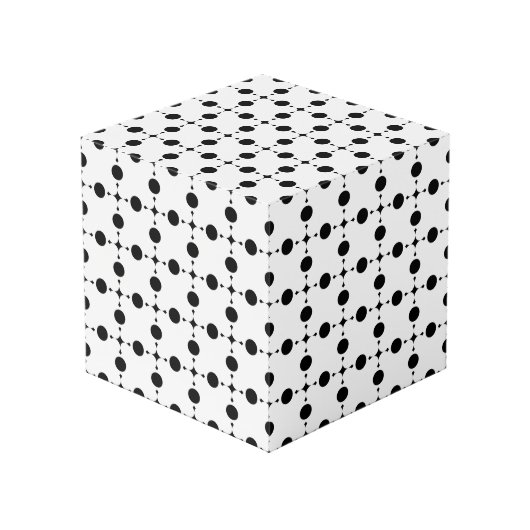 Cube Photo Pois noirs, Motif à points Polka, points, pointill (Angle devant)