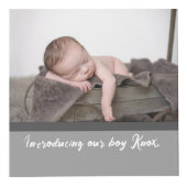 Cube Photo Présentation de notre garçon, Nom photo bébé (Droite)