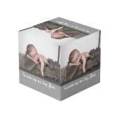 Cube Photo Présentation de notre garçon, Nom photo bébé (Angle arrière)