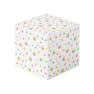 Cube Photo Rainbow Watercolor Birthday Cake Colorful Paint