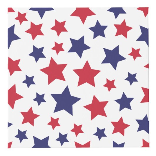 Cube Photo Red and Blue Stars, 4th of July, White Background (Droite)