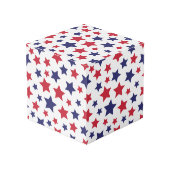 Cube Photo Red and Blue Stars, 4th of July, White Background (Angle devant)