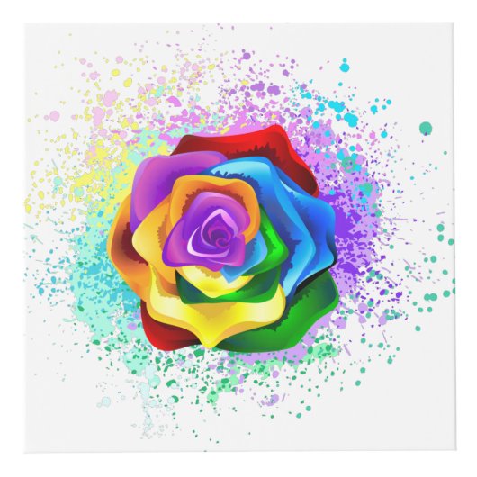 Cube Photo Rose arc-en-ciel coloré (Droite)