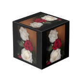 Cube photo rose avec numéro de table (Angle arrière)