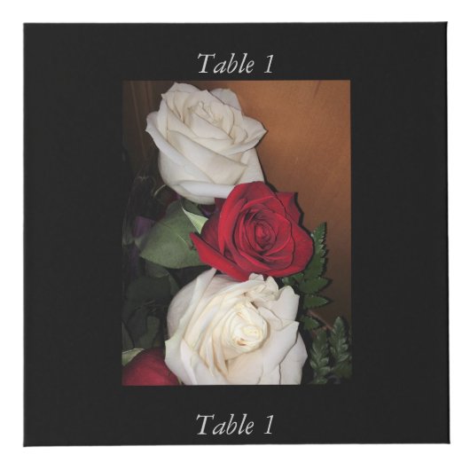 Cube photo rose avec numéro de table (Devant)