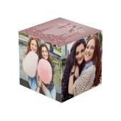 Cube Photo Rose Gold Étincelle Parties scintillant Drives Mon (Angle arrière)