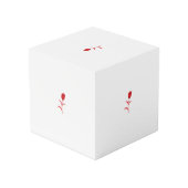 Cube Photo Rose Madder, Rouge lave, design floral (Angle arrière)