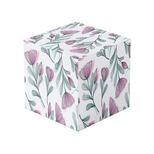 Cube Photo Roses violettes (Angle arrière)
