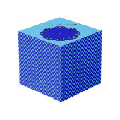 Cube Photo Ruban de fleurs bleues Modèle par Kenneth Yoncich (Angle arrière)