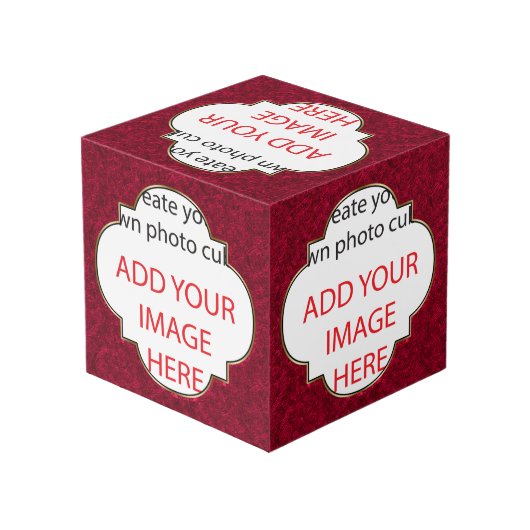 Cube Photo Ruby Red Foil Look Frame AJOUTER VOS IMAGES (Angle arrière)