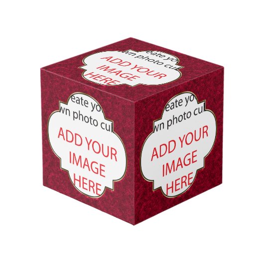 Cube Photo Ruby Red Foil Look Frame AJOUTER VOS IMAGES (Angle devant)