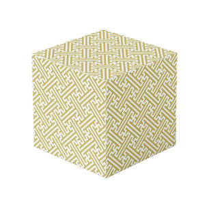 Cube Photo Sayagata motif, japonais, or et blanc