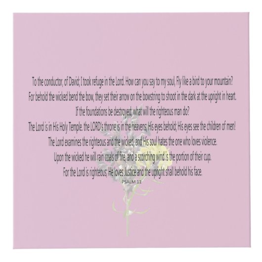 Cube Photo Scripture, Psalm 11, (Devant)