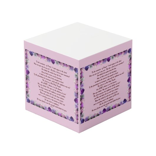 Cube Photo Scripture, Psalm 11, Purple Roses (Angle devant)