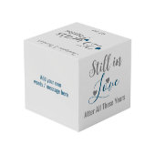 Cube Photo Silver 25 ans anniversaire photo bleue (Angle arrière)