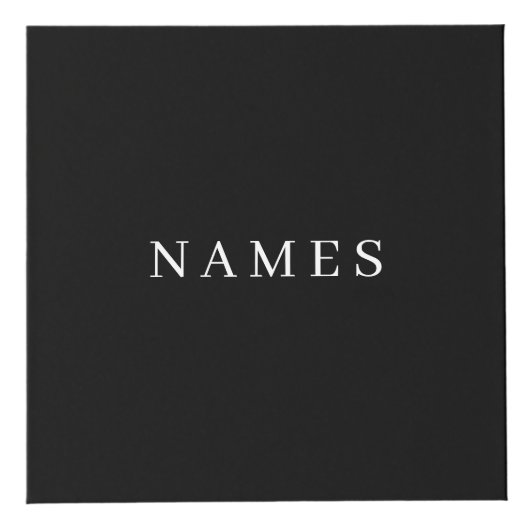 Cube Photo Simple Black Custom Ajouter Votre Nom Élégant (Droite)
