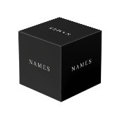 Cube Photo Simple Black Custom Ajouter Votre Nom Élégant (Angle arrière)