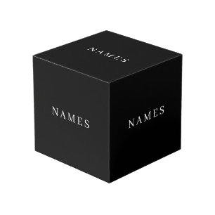 Cube Photo Simple Black Custom Ajouter Votre Nom Élégant