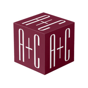 Cube Photo Simple Couples White & Burgundy