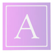 Cube Photo Simple Monogramme | Dégradé Rose/Violet Subtil (Devant)