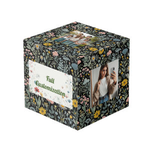 Cube Photo Souvenirs en fleurs : entièrement personnalisable