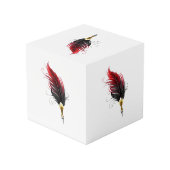 Cube Photo Stylo rouge en plumes avec nib or (Angle arrière)