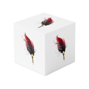 Cube Photo Stylo rouge en plumes avec nib or