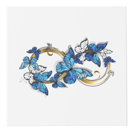 Cube Photo Symbol Infinity of Blue Morpho Butterflies (Devant)