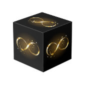 Cube Photo Symbole d'infini doré (Angle arrière)