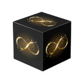 Cube Photo Symbole d'infini doré (Angle devant)