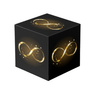 Cube Photo Symbole d'infini doré