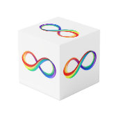 Cube Photo Symbole d'infinité arc-en-ciel stratifié (Angle arrière)