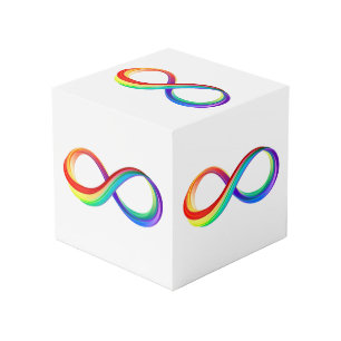 Cube Photo Symbole d'infinité arc-en-ciel stratifié