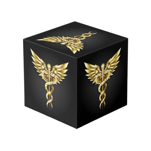 Cube Photo Symbole Polygonal Or Caduceus (Angle arrière)