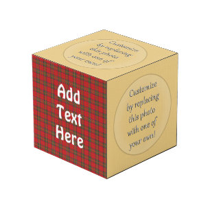 Cube Photo Tartan Plaid Fabric Motif