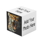 Cube Photo Tête d'attaque du léopard (Angle devant)