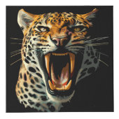 Cube Photo Tête d'attaque du léopard (Devant)