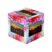 Cube Photo Texture rouge rose (Angle arrière)