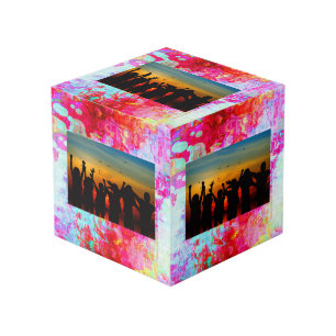 Cube Photo Texture rouge rose