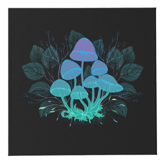 Cube Photo Toadstools in Bushes (Devant)