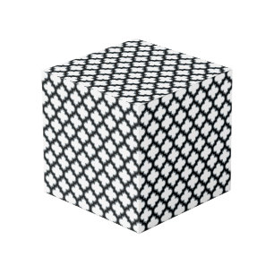 Cube Photo Trellis blanc et noir, treillis, Quatrefoil